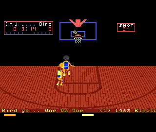 One-on-One Basketball title screen for Atari 7800